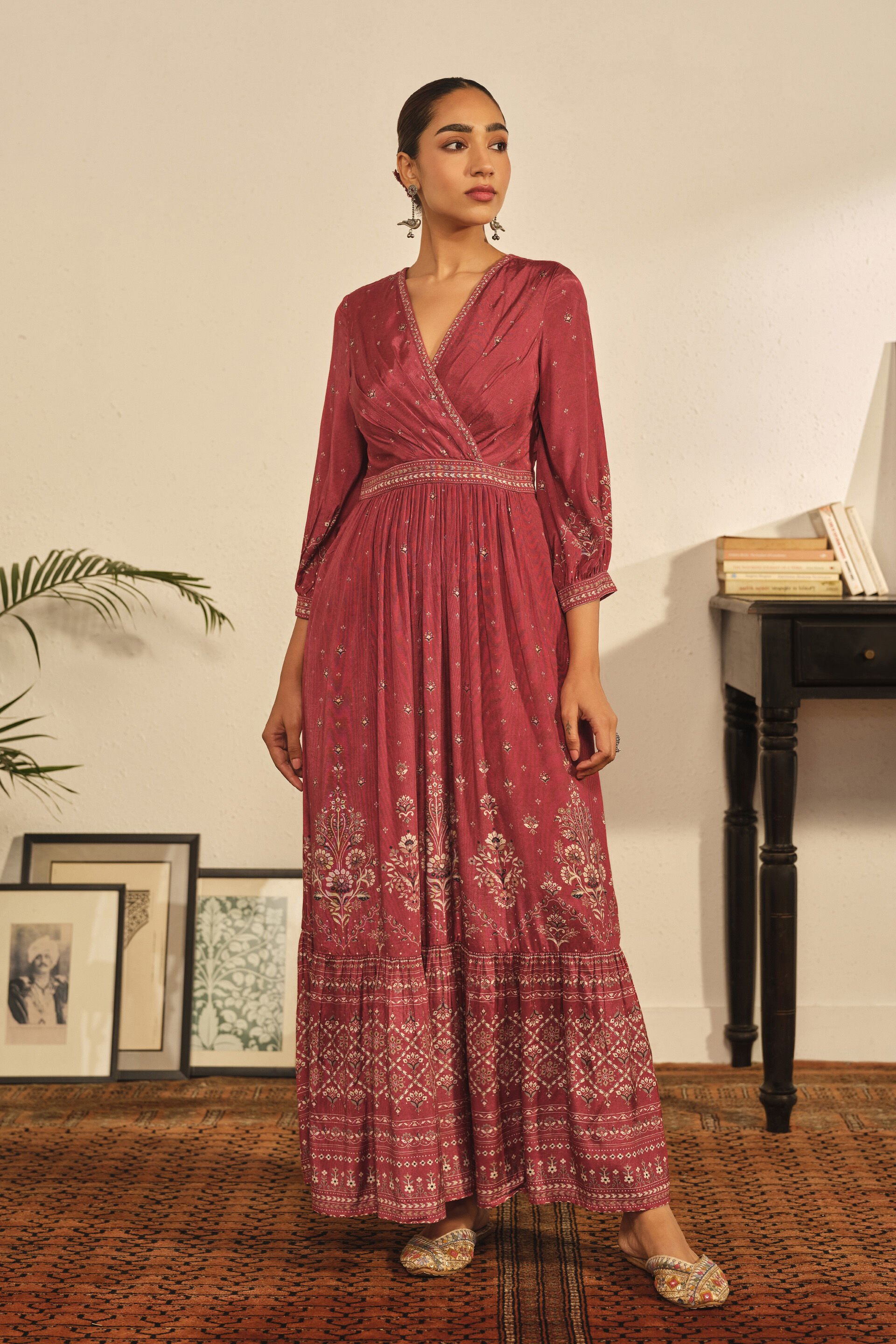 Tiered Maxi Dress in Red